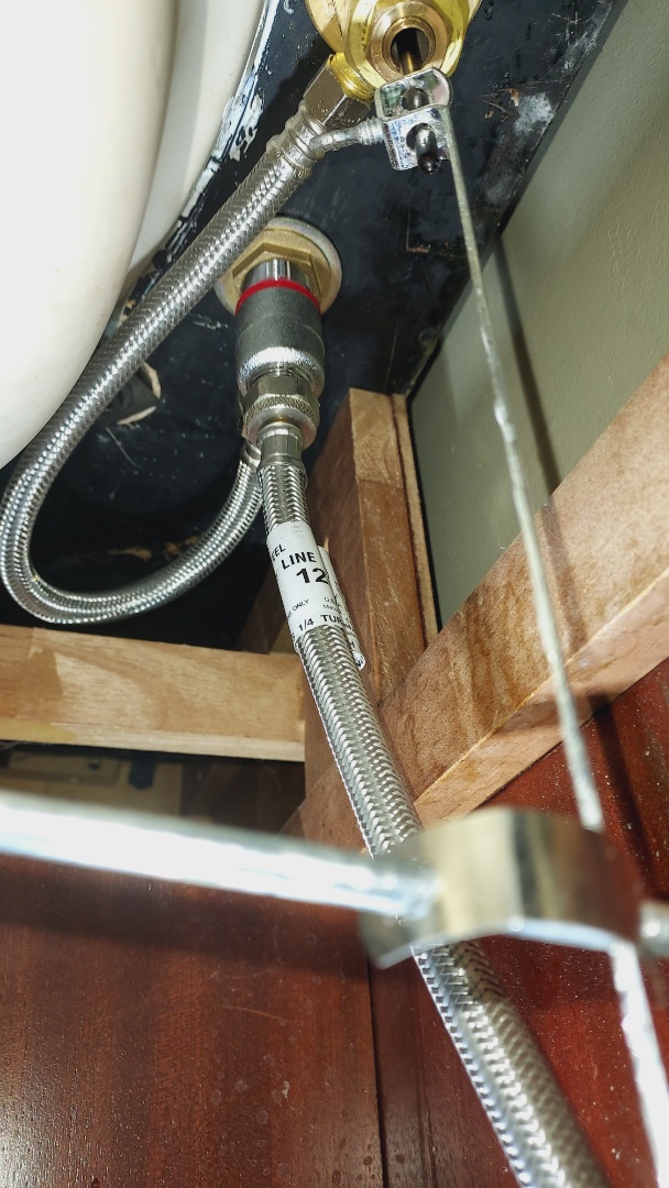 Replaced Kinked supply lines to three piece bathroom faucet