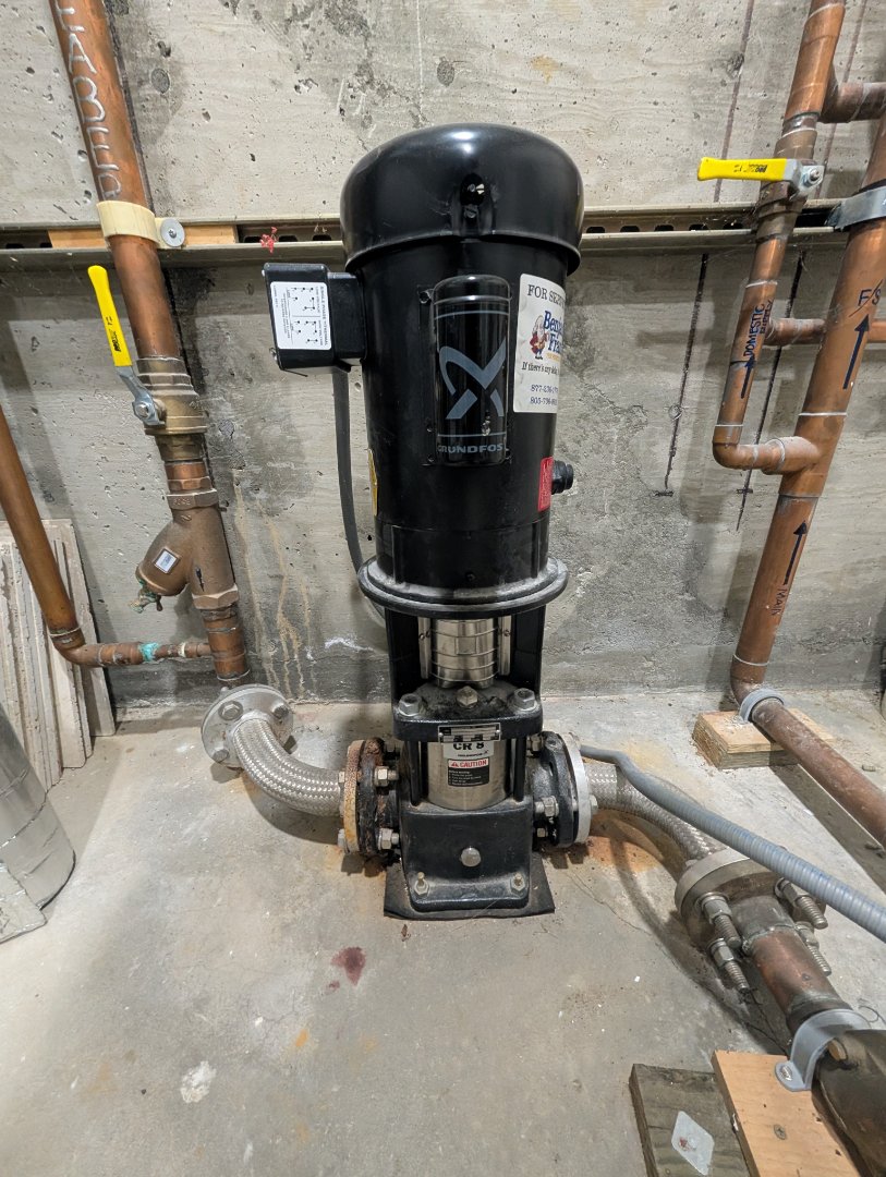 Inspected and examined a Grundfos pressure booster pump in Atascadero Morro Rd.  