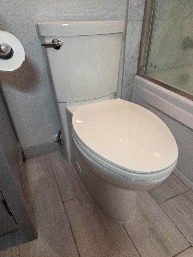 Reset toilet due to leaking bass and repaired toilet flange as well as reattached dryer vent