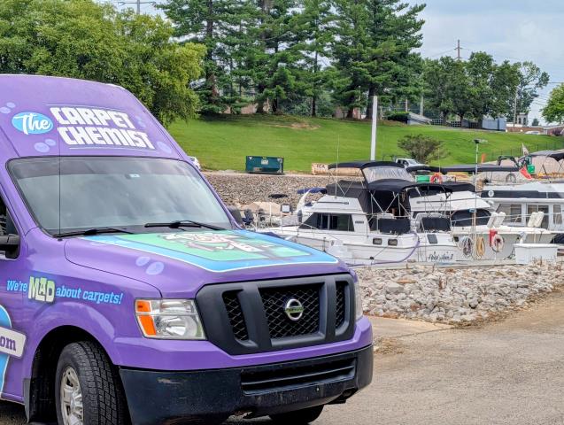 We cleaned and refreshed a boat's carpet at a marina, removing odors and stains with The Carpet Chemist's expert touch.