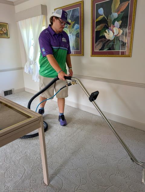 We cleaned all of the carpeted floors floors, removing dust from recent jackhammering done in the basement. The customer was thrilled with our service, highly recommended by lots of local people from a social media group. She plans to refer us to friends and family.