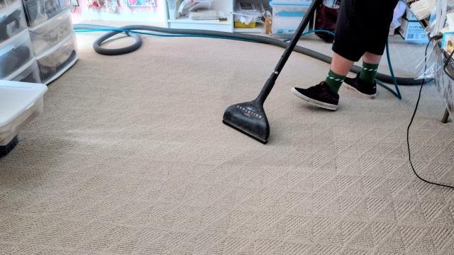 Tonya and Sean brightened up this carpet using a mild alkaline-based solution, and sanitizing rinse making it look as good as new.