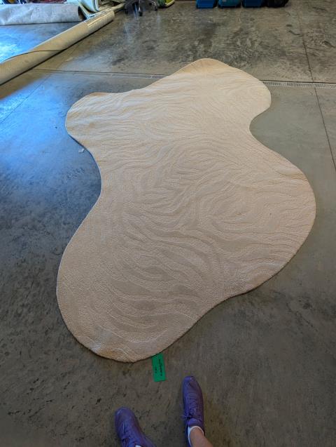 This is one of several rugs we picked up from a customer for cleaning at our rug washing facility. She likes to have them cleaned every so often because they were custom made, and she loves keeping her rugs looking pristine. Free pickup and delivery included as always!