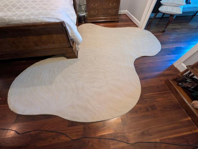 This is one of several rugs we picked up from a customer for cleaning at our rug washing facility. She likes to have them cleaned every so often because they were custom made, and she loves keeping her rugs looking pristine. Free pickup and delivery included as always!
