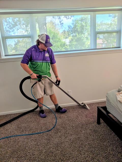 Pet urine odor can be a nightmare to try to contain when your schedule is as hectic as this customer's. We mixed up a heavy dose of enzyme solution to completely obliterate the odor causing bacteria (from the cat urine) in this carpet. By the time we left the job, his carpet smelled like clean laundry washed in a waterfall surrounded by a flowery rain forest. No masking agents were used during the process. Only concentrated enzymes that neutralize odors immediately on contact!