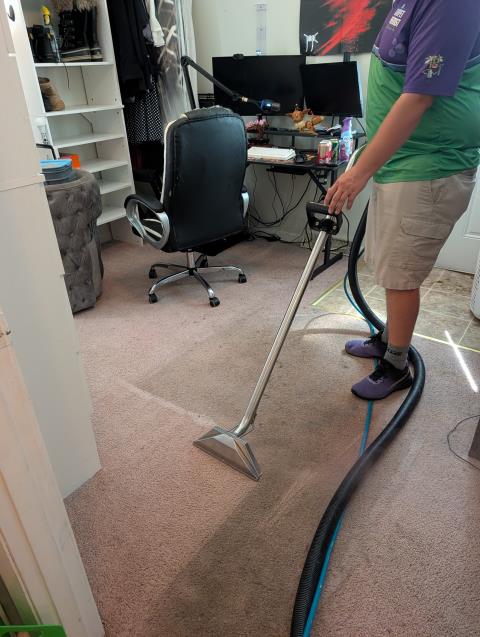 We tackled tough accidents and lingering odors, transforming the carpet into a fresh, clean space. The grateful puppy rewarded us with a cheeseburger for our efforts.