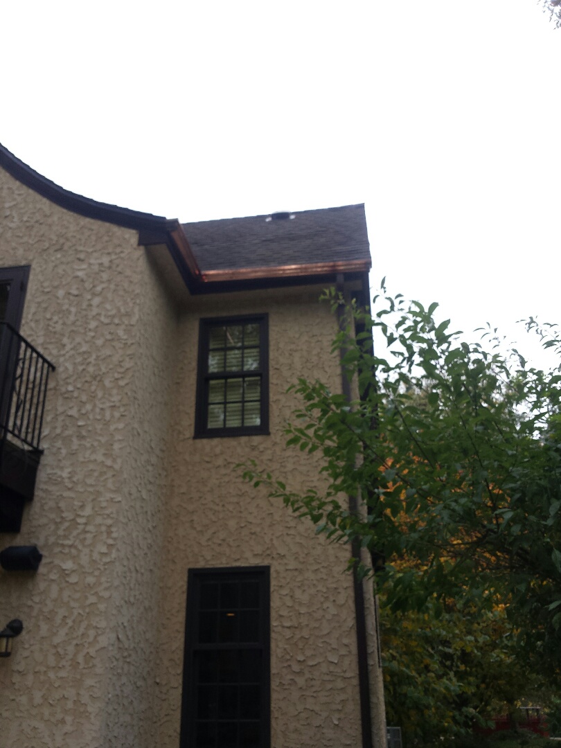 Minneapolis, MN - Remove copper gutters and repaired roof from tree damage. Fabricated and installed new copper gutters Minneapolis, MN - Remove copper gutters and repaired roof from tree damage. Fabricated and installed new copper gutters