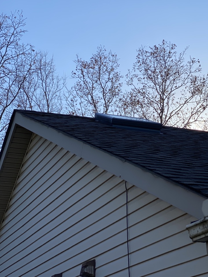 Installation of 3 Velux skylights in Clayton, Ohio.