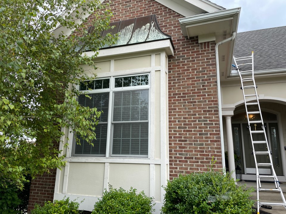 Meeting field adjuster in reference to hail damage on a roof on in  Xenia, Ohio.