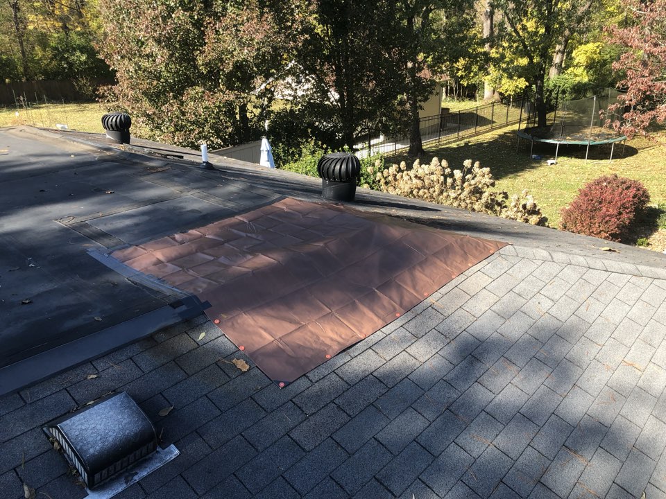 Patching a roof until the remodel is done for another Music City Roofers customer Patching a roof until the remodel is done for another Music City Roofers customer