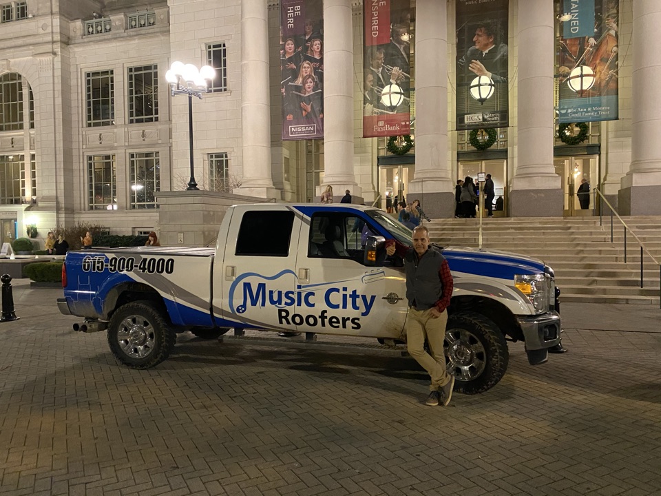 The photo does help ! Music City Roofers gets the prime spot at the Schermerhorn Symphony Center. The photo does help ! Music City Roofers gets the prime spot at the Schermerhorn Symphony Center.