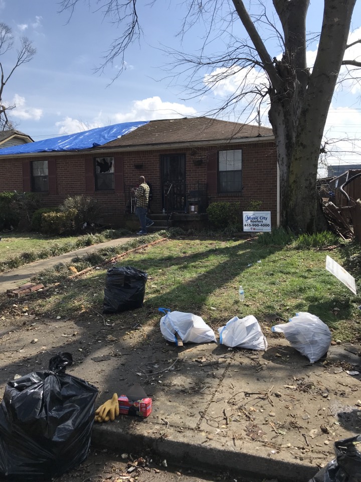 Helping Nashville with roof damage, tornado relief. Victoria and Karen Helping Nashville with roof damage, tornado relief. Victoria and Karen