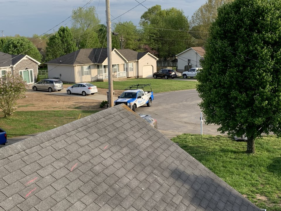 Roof inspection in LaVergne. Beautiful day. #winddamage, localroofers, #nashvillestrong Roof inspection in LaVergne. Beautiful day. #winddamage, localroofers, #nashvillestrong