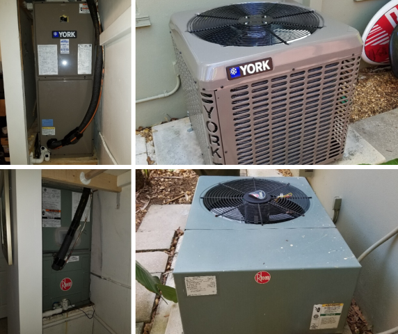 Fort Lauderdale, FL - This new customer was looking to replace her AC system. After meeting with our Comfort Consultant, she was given a few options that would fit for her home. She decided on a brand new YORK system including a Condenser Unit and Air Handler. Below are before and after pictures of the replaced Rheem system. Fort Lauderdale, FL - This new customer was looking to replace her AC system. After meeting with our Comfort Consultant, she was given a few options that would fit for her home. She decided on a brand new YORK system including a Condenser Unit and Air Handler. Below are before and after pictures of the replaced Rheem system.