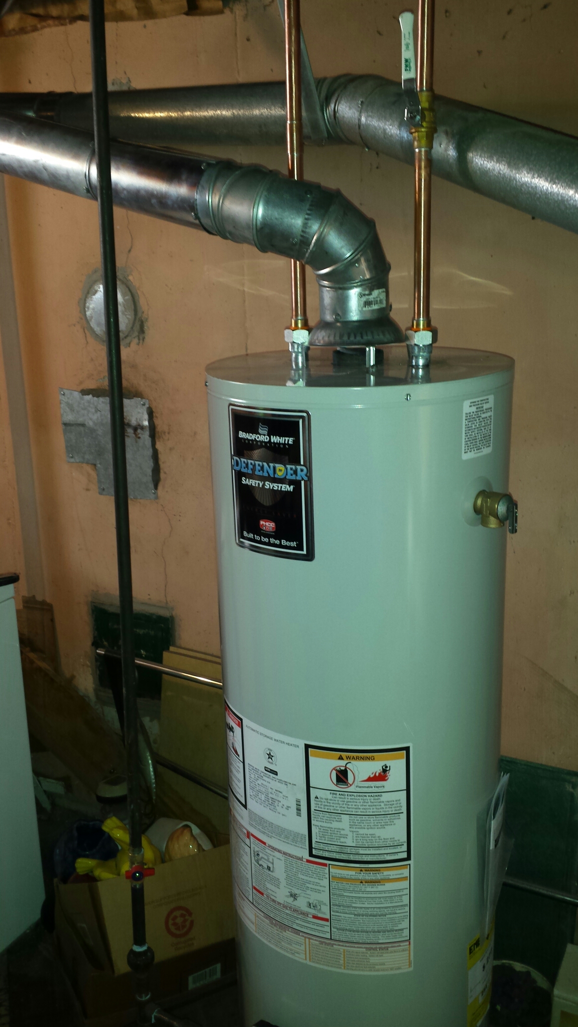 Hot water heater install