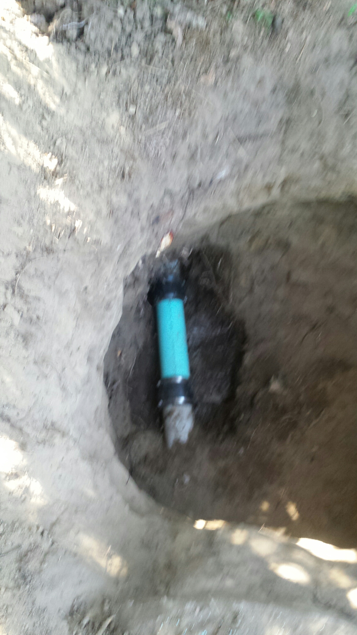 Hand Dig repair to sump pump discharge line 