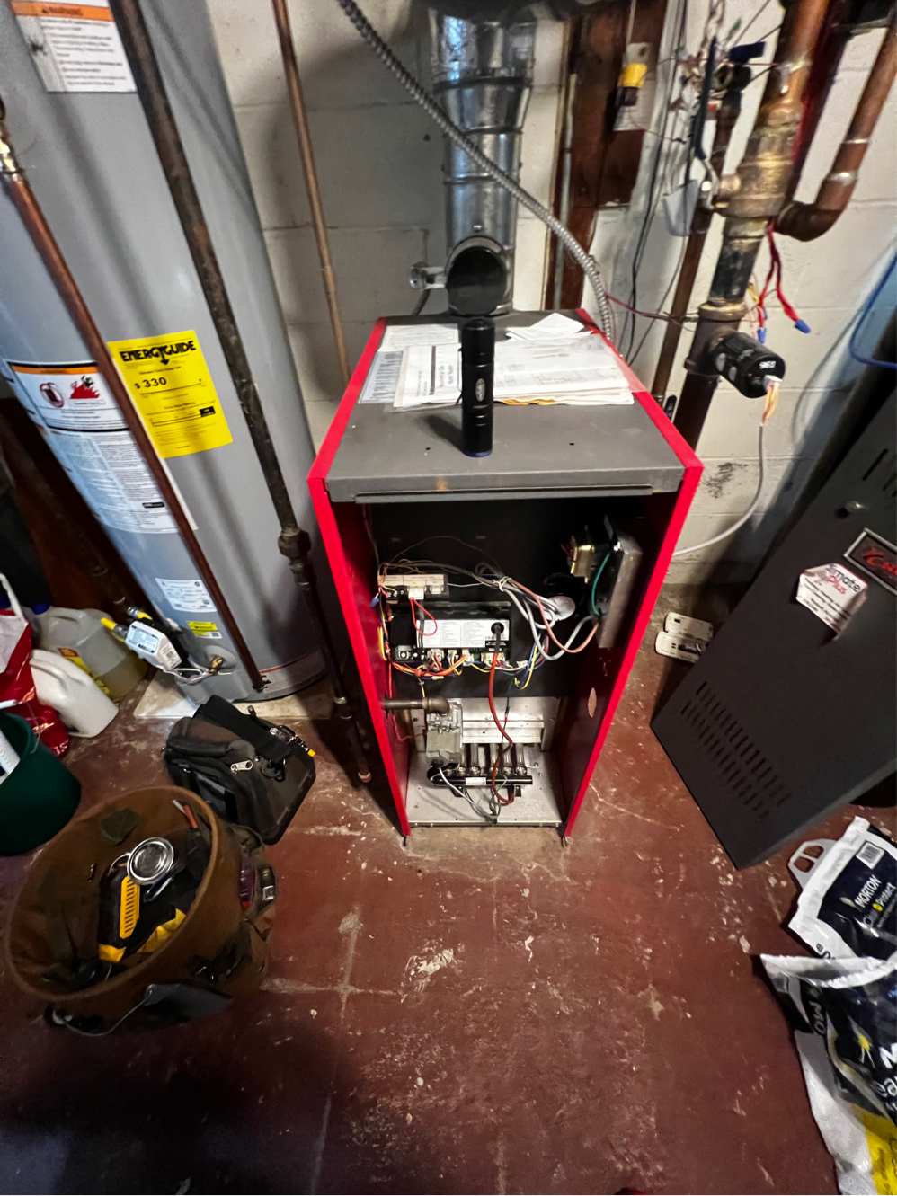 Franklin Lakes, NJ - Arrived onsite for maintenance for one gas fired boiler. Requested the customer turn on the thermostats up to heat and confirm operation of the boiler and each zone valve. Turned the boiler off and removed and cleaned all burners and wiped cleaner the burner compartment: performed a visual inspection of all electrical and inspected all external water components such as the exp tank, fill valve, backflow preventer and the circulator pump. System working as it should. Franklin Lakes, NJ - Arrived onsite for maintenance for one gas fired boiler. Requested the customer turn on the thermostats up to heat and confirm operation of the boiler and each zone valve. Turned the boiler off and removed and cleaned all burners and wiped cleaner the burner compartment: performed a visual inspection of all electrical and inspected all external water components such as the exp tank, fill valve, backflow preventer and the circulator pump. System working as it should.