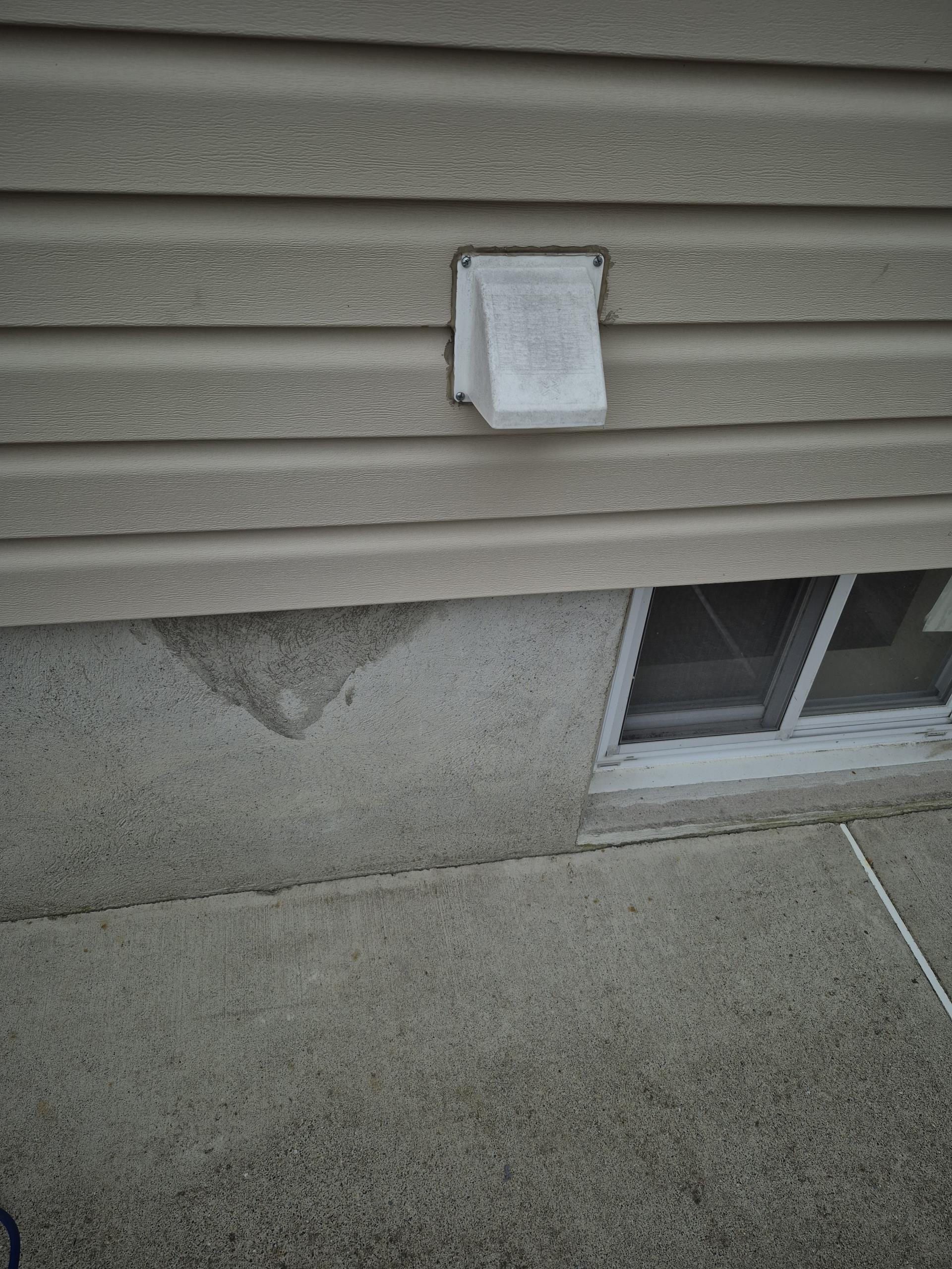 Arrived on site for dryer vent cleaning. Asked customer to turn dryer.on. Used air compressor with hose to clear out the dryer vent duct work from the outside. Entered hose 2x to ensure cleanliness
