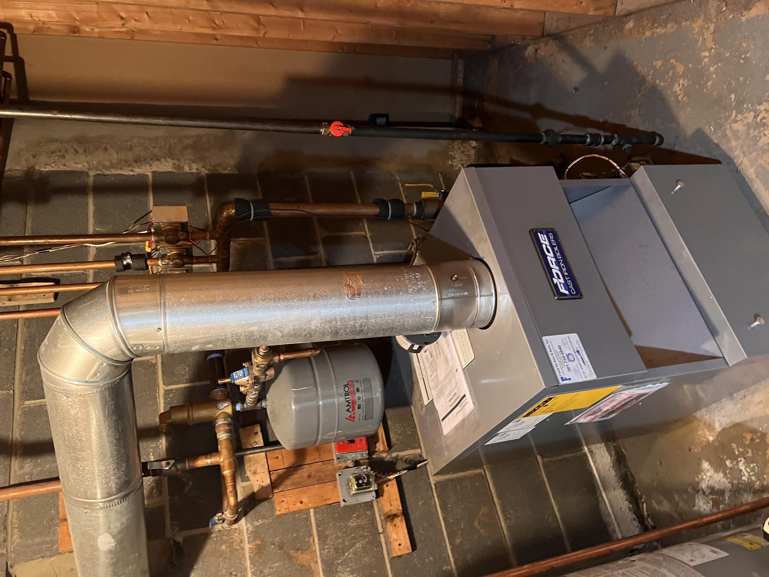 River Vale, NJ - Arrived onsite for maintenance for one gas fired boiler. Requested the customer turn on the thermostats up to heat and confirm operation of the boiler and each zone valve. Turned the boiler off and removed and cleaned all burners and wiped cleaner the burner compartment. Performed a visual inspection of all electrical and inspected all external water components such as the exp tank, fill valve, backflow preventer and the circulator pump. measured .7 amps on the circulator and measured 3.5 wc on the gas valve. Boiler working as it should. River Vale, NJ - Arrived onsite for maintenance for one gas fired boiler. Requested the customer turn on the thermostats up to heat and confirm operation of the boiler and each zone valve. Turned the boiler off and removed and cleaned all burners and wiped cleaner the burner compartment. Performed a visual inspection of all electrical and inspected all external water components such as the exp tank, fill valve, backflow preventer and the circulator pump. measured .7 amps on the circulator and measured 3.5 wc on the gas valve. Boiler working as it should.