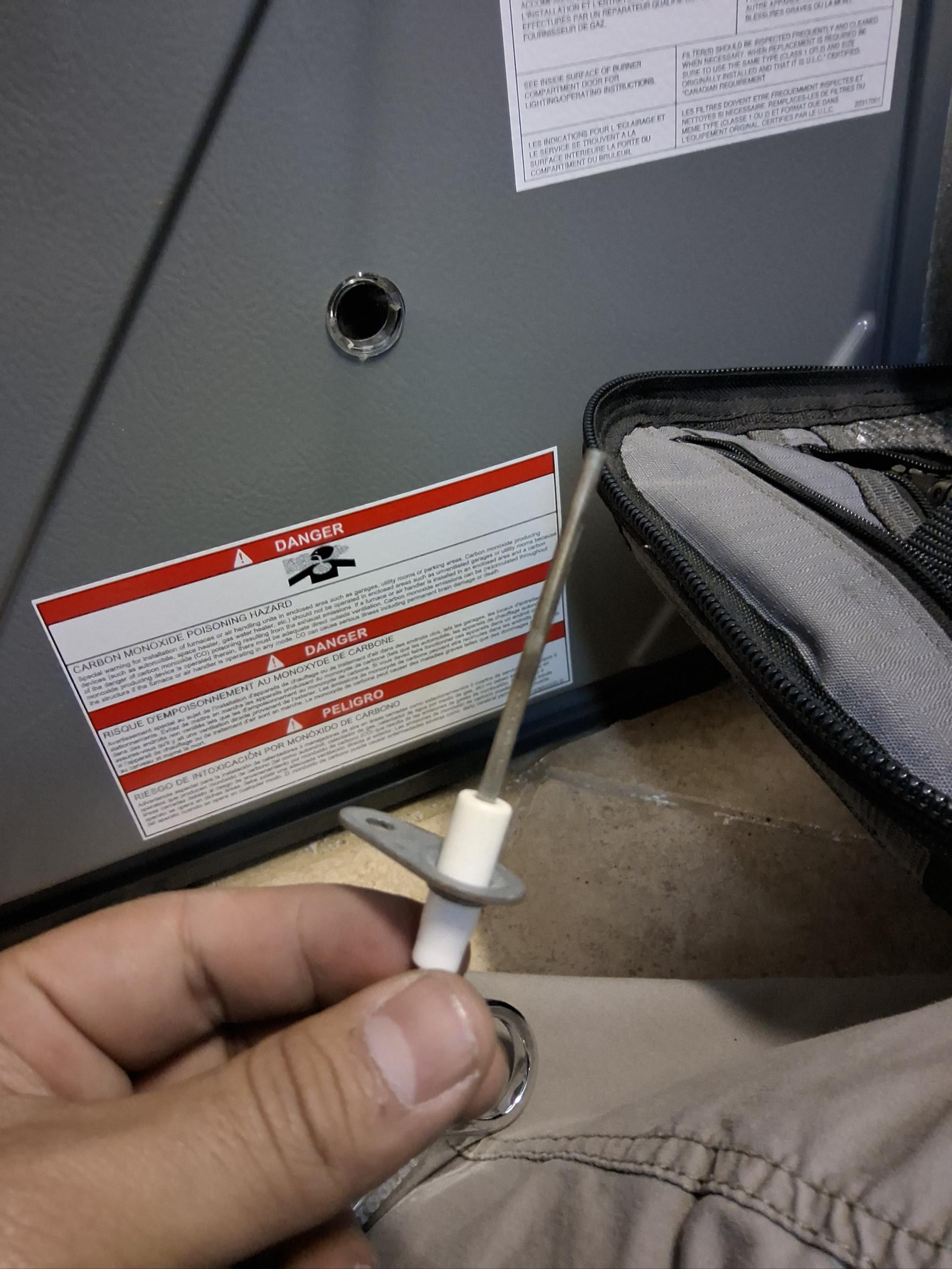 Franklin Lakes, NJ - Arrived on site for heating maintenance. Customer stated no issues with the furnace as of yet. Turned on furnace using three thermostats one in the basement and one in the kitchen and one in the bedroom. Thermostat turned on normally. Cleaned safety flame sensor. Check the microamps reading on the flame sensor, reading was 2.7 microamps. Change the filter. Performed a combustion analyzer test. Franklin Lakes, NJ - Arrived on site for heating maintenance. Customer stated no issues with the furnace as of yet. Turned on furnace using three thermostats one in the basement and one in the kitchen and one in the bedroom. Thermostat turned on normally. Cleaned safety flame sensor. Check the microamps reading on the flame sensor, reading was 2.7 microamps. Change the filter. Performed a combustion analyzer test.