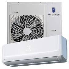 Installed a new 12,000 BTU Friedrich ductless mini-split system in the garage, including wall-mounted indoor air handler unit and outdoor condenser unit. Both components were properly mounted, refrigerant lines connected, and system tested to verify proper cooling operation. Installation completed with all equipment functioning to manufacturer specifications.