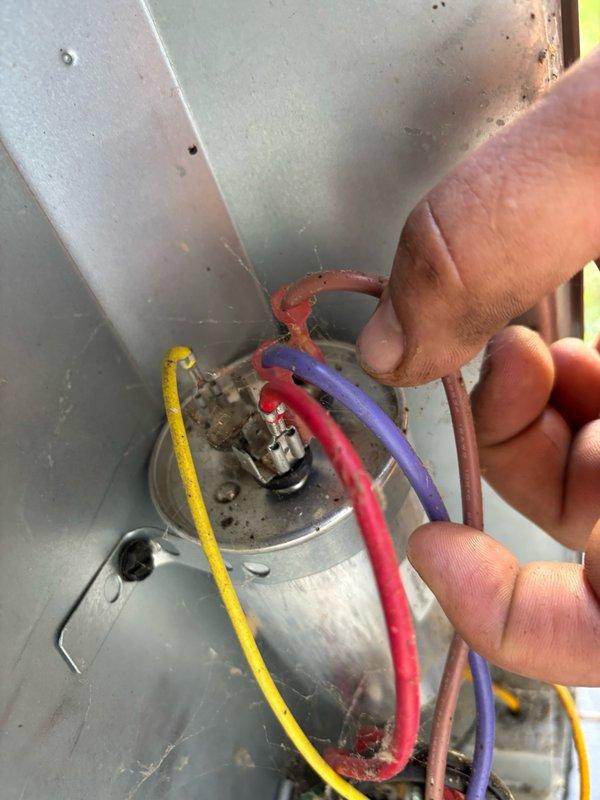 Completed seasonal maintenance on CPFP 2 air conditioning system. Inspected electrical components including dual run capacitor and wiring connections, verified all terminals secure and properly connected. Performed system diagnostics using digital manifold gauges, recording operating pressures and temperatures to confirm unit operating within manufacturer specifications.