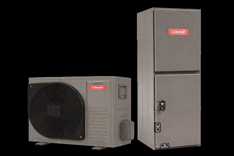 Completed installation of Coleman Ultimate Comfort heat pump system featuring matched outdoor condensing unit and indoor air handler. Installed and wired thermostat with proper terminal connections for system control, establishing dual fuel heating capability when integrated with existing gas or oil heating equipment. System commissioned and verified operational, providing high-efficiency heating and cooling performance for enhanced climate control.