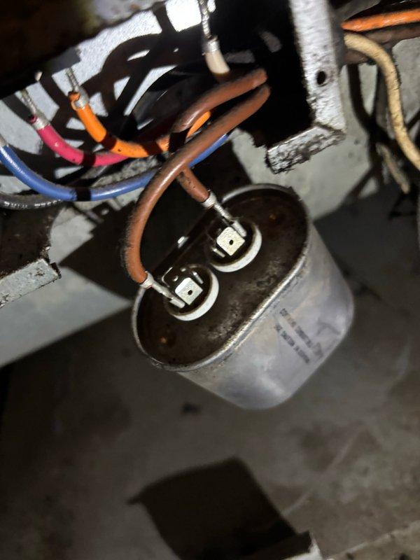 Responded to no cooling complaint on 42nd floor unit. Upon inspection, found failed capacitor causing system to run but not produce adequate cooling. Replaced defective capacitor, tested contactor operation, and verified all electrical connections. System restored to proper cooling operation and left running normally.