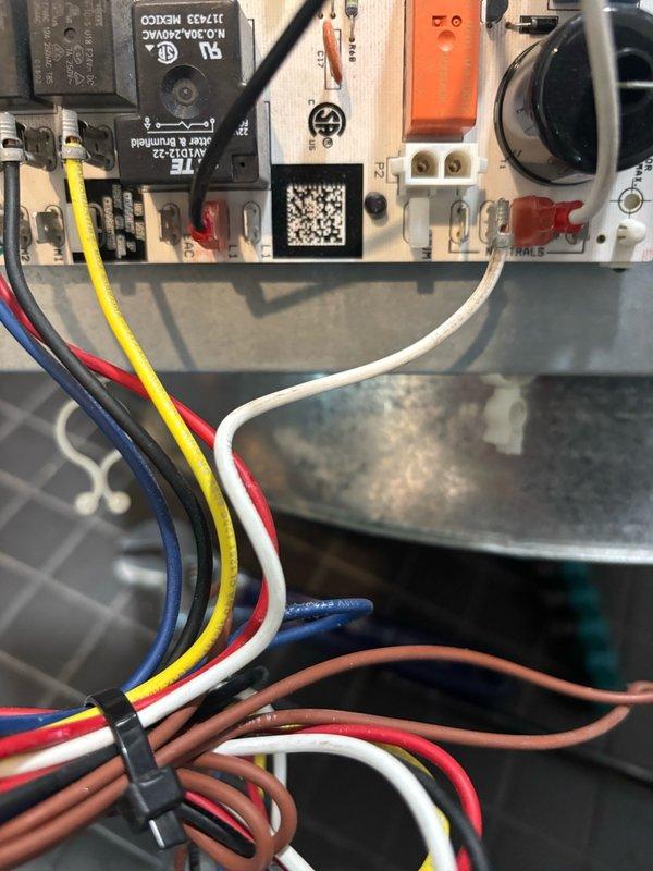 Responded to service call for banging noise and water leak from AC unit. Upon inspection, diagnosed faulty blower motor assembly causing mechanical noise and secondary drain line obstruction resulting in condensate overflow. Removed and replaced damaged air filter that showed signs of moisture exposure. Inspected electrical control panel and verified all relay connections, contactors, and wiring harnesses were secure and functioning properly. Cleared condensate drain line blockage and confirmed proper drainage flow. Tested system operation through complete cooling cycle with no abnormal sounds or leaks detected. Unit restored to normal operating condition.