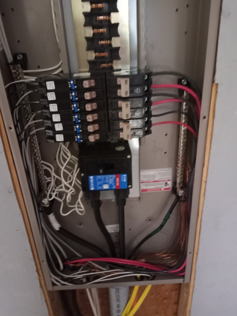 Electrician near me in Ringgold Georgia installing new electrical load Center with arc fault upgrade