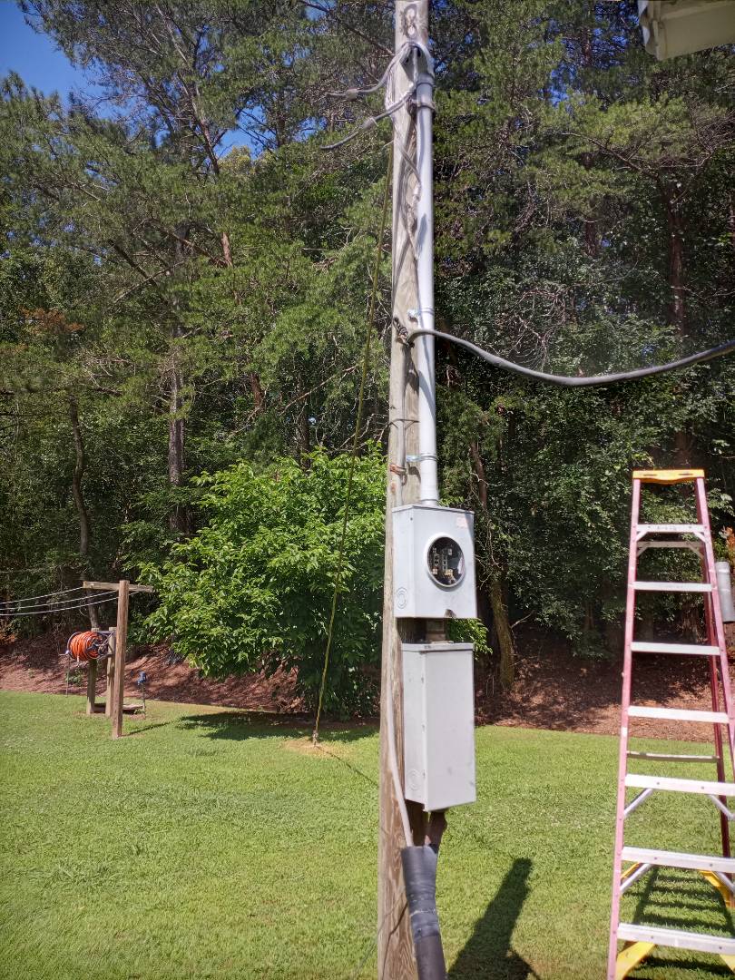 Electrician near me in Ranger Georgia mast repair on  service equipment