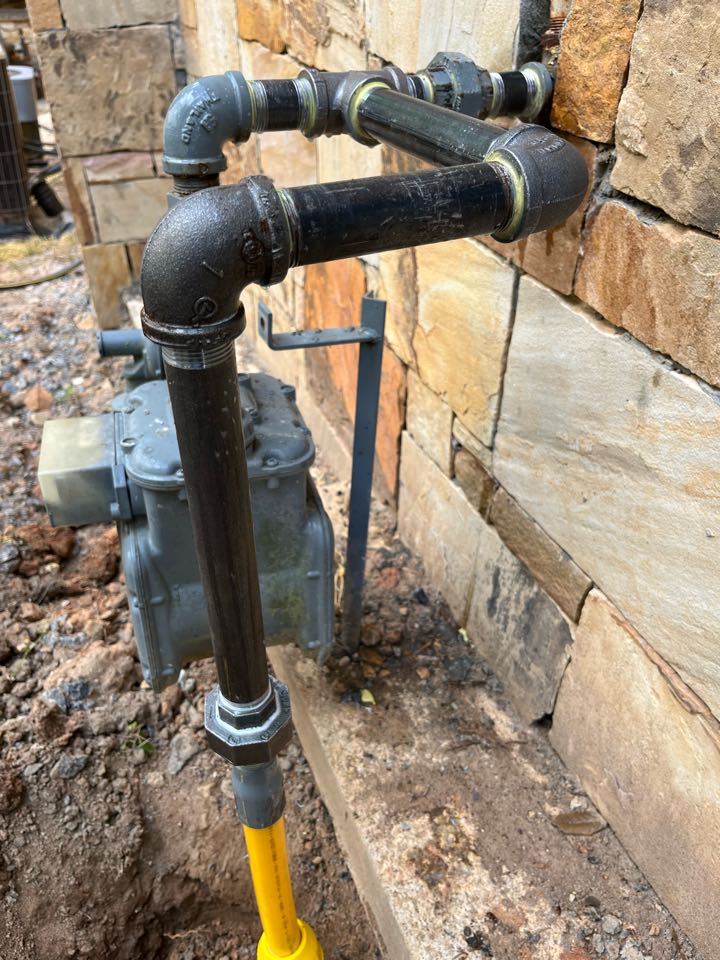 Plumber ran Gas line for pool heater 