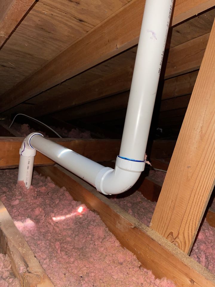 Installing new vent line 