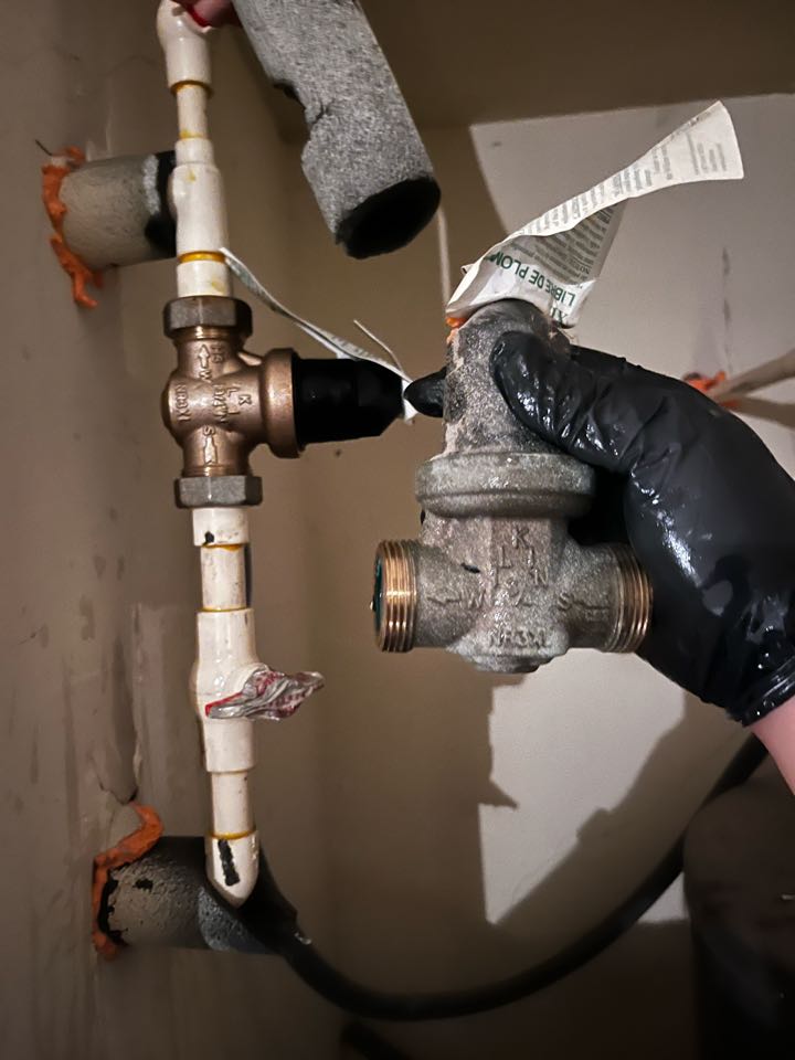 Plumber replaced a washing machine box and PRV 