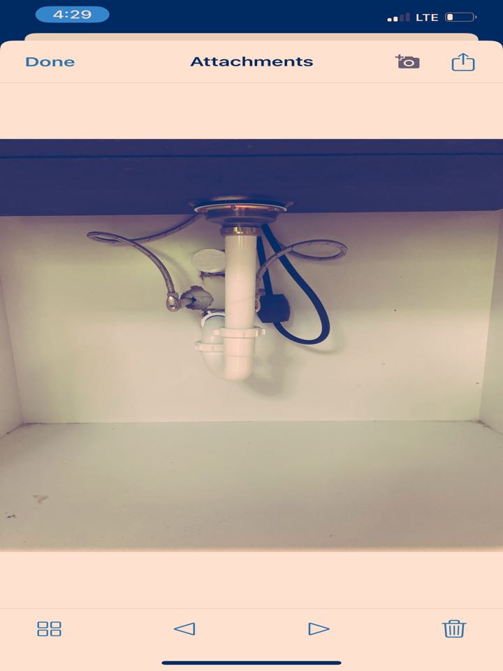 Plumber - hooked up kitchen sink 
