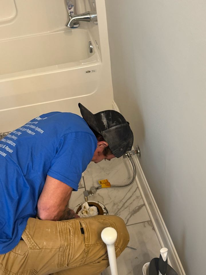 Checked in on a plumbing service call. The toilet was rocking due to a damaged flange that wasn’t securing the base properly. Performed a full inspection, rebuilt the flange connection, and secured everything so the toilet sits solid and leak-free. This ensures a proper seal, prevents future water damage, and keeps the bathroom safe and functional. Another quality repair from a trusted local plumber focused on fast, reliable fixes and long-term protection.o