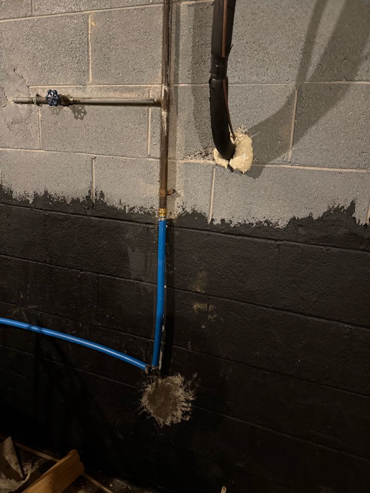 Performed a meter service at the customer’s home today. Ran three-quarter pex from the meter to the house and completed a full reconnection to the existing copper pipe inside the home. Ensured proper flow, secure fittings, and safe system operation. Another successful residential service call completed!