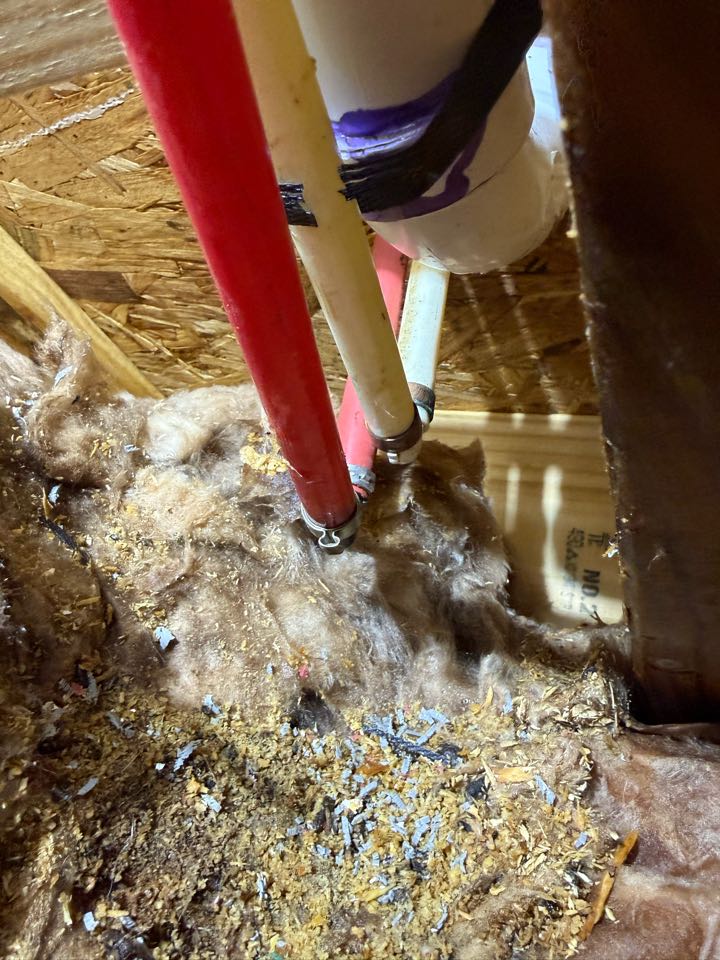 Came out to a service call for a ruptured water line underneath the kitchen sink that was causing active leaking and water damage concerns. Inspected the plumbing, shut off the water supply, removed the damaged section of pipe, and repaired the water line with proper fittings to restore full water service. Tested the repair to ensure there were no leaks and verified normal water pressure before leaving. Customer is back up and running with a safe, reliable kitchen plumbing system.