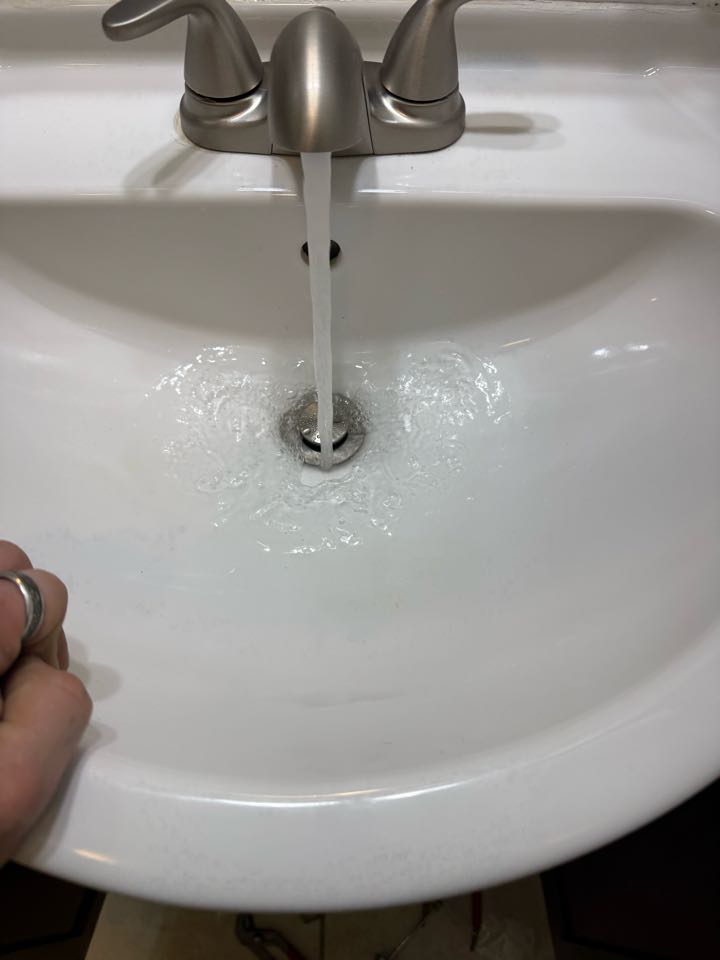 Came out today and installed a customer-supplied bathroom sink faucet and pop-up drain assembly. Removed the existing faucet, properly set the new faucet, and securely installed the pop-up assembly to ensure smooth operation and a leak-free seal. Tested all connections and verified proper water flow and drainage. Customer now has a fully functional and updated bathroom sink faucet installation.