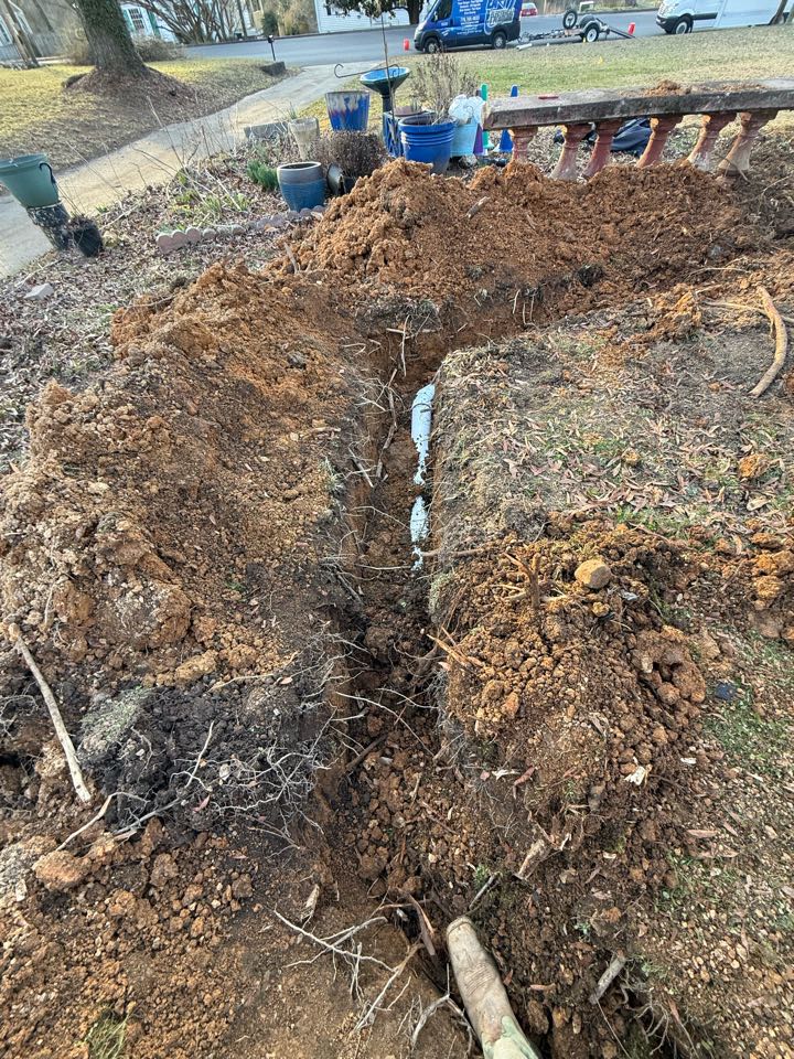 Completed a 60-foot sewer line replacement from the home to pipe going to the city. The existing sewer pipe was compromised and causing drainage issues. Excavated the affected area, removed the damaged section, and installed new PVC sewer piping with proper slope to ensure optimal flow. All connections were securely fitted and tested for leaks before backfilling and restoring the area.