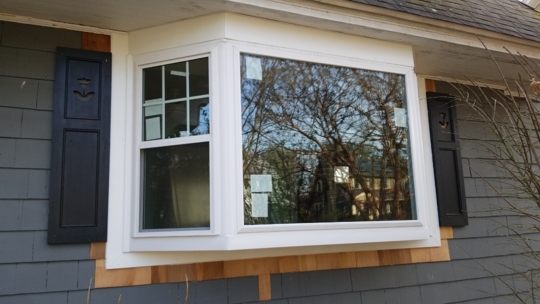Maplewood, NJ - Bay window installation in progress in Maplewood, New Jersey Maplewood, NJ - Bay window installation in progress in Maplewood, New Jersey