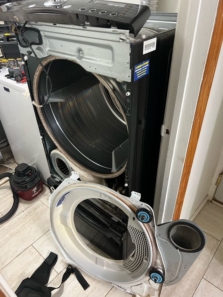 Replaced worn out drum support rollers on LG dryer Replaced worn out drum support rollers on LG dryer