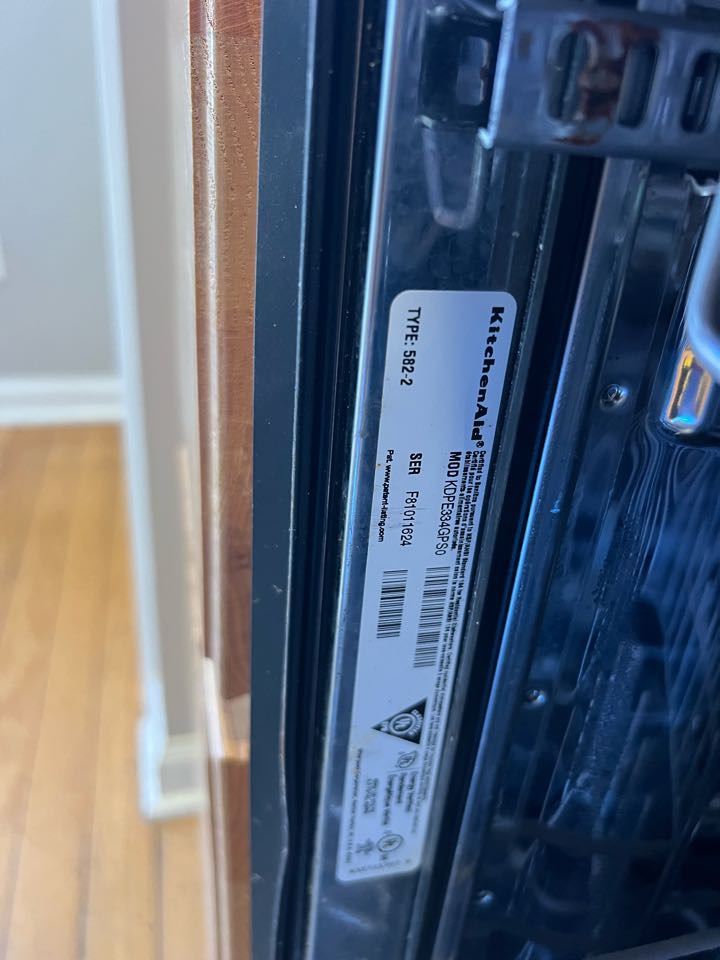 Replaced upper rack track support on KitchenAid dishwasher