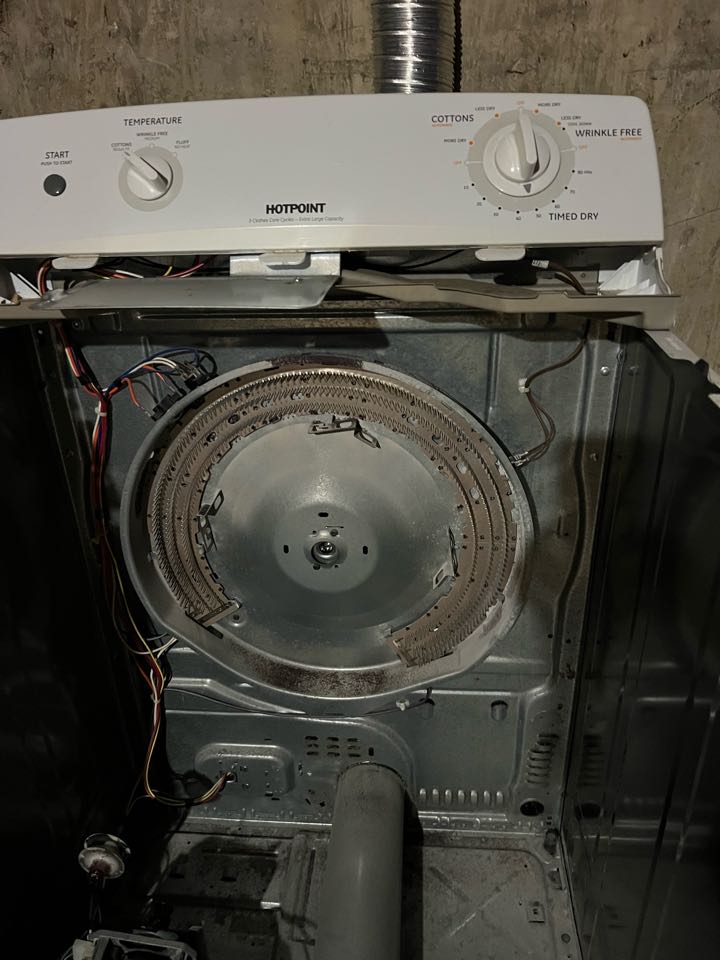 Replaced safety thermostat on hot point dryer