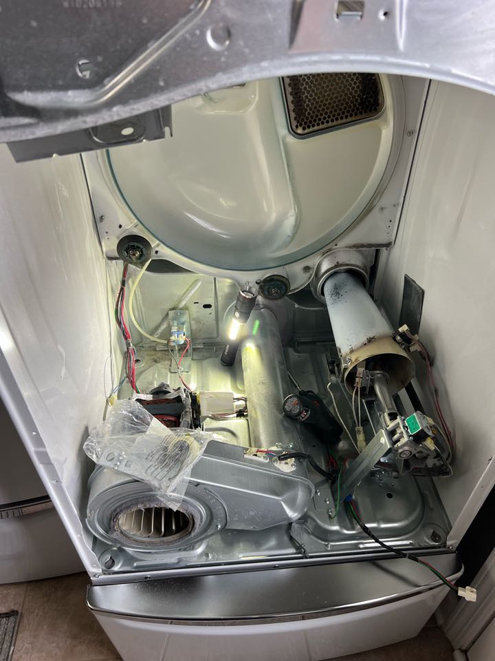 Replaced worn out idler pulley on whirlpool dryer