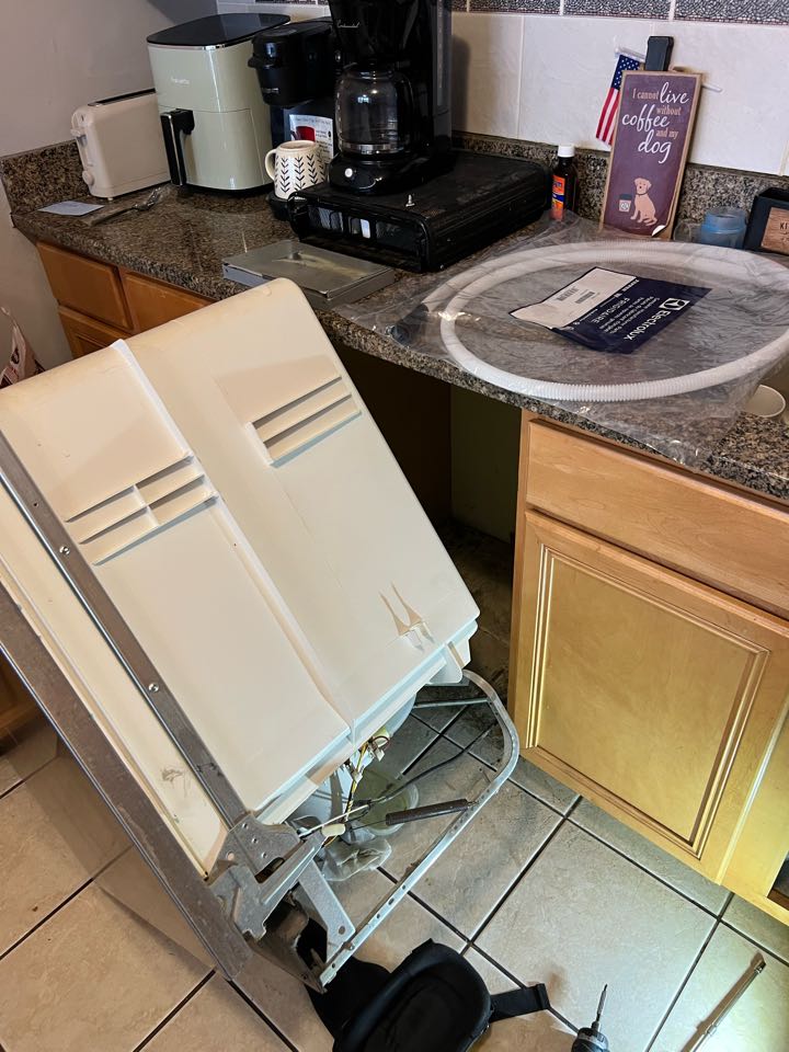 Replaced cracked drain hose on Frigidaire dishwasher