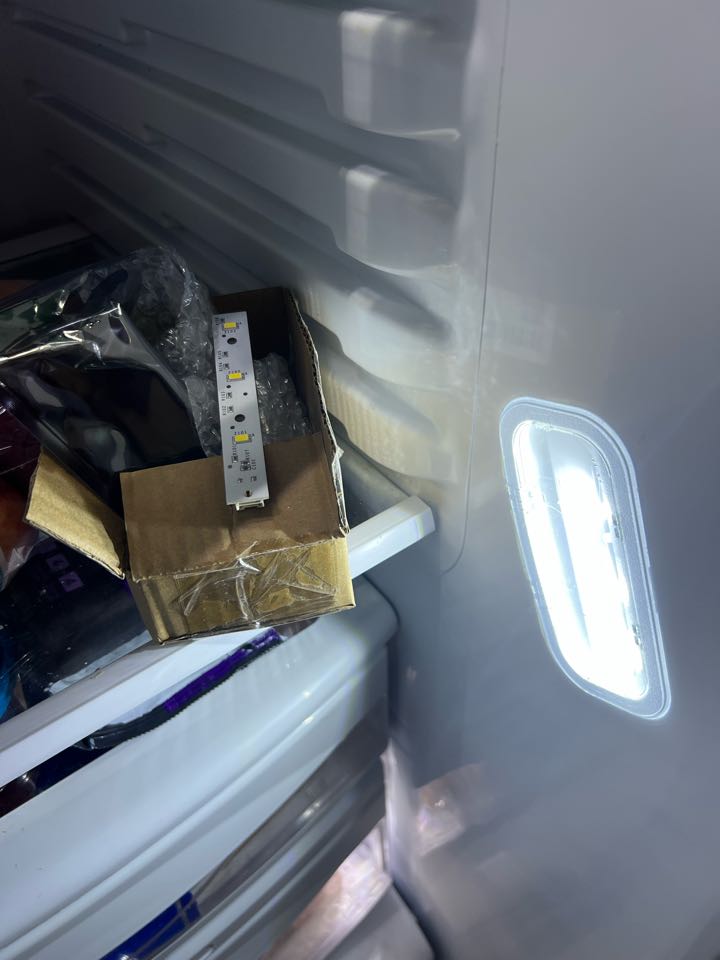 Replaced LED control board lighting on GE refrigerator