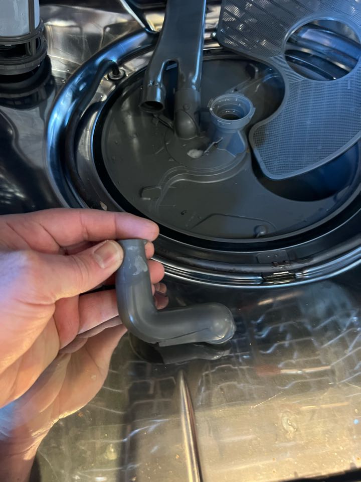 Replaced water flow tube on KitchenAid dishwasher
