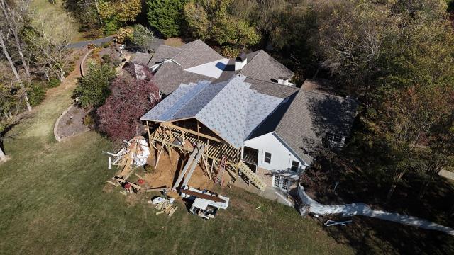 For this customer we roofed an addition to his existing home.  We added a TPO membrane where the different HDZ shingles in Weathered Wood.  We also replaced the existing pipe boots.