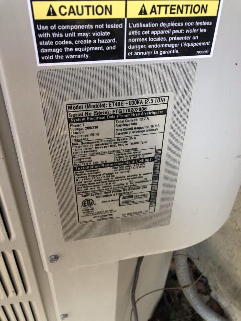 Found that the installers had run #10 wire from disconnect to unit which isn’t large enough to handle to amp for a 10kw heater. So looks as if instead of correcting they just disconnected the Em heat low voltage wire to keep em heat from coming on. Retired with #6 wire and wired up low voltage so Em heat is working properly on Nordyne System in Sevierville.